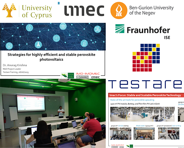 Training on “Strategies for highly efficient and stable perovskite photovoltaics” by IMEC at the University of Cyprus.